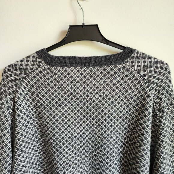 4XL Sweater Gray White Jos A Bank V Neck Nordic New Winter Wool Blend 4XB Jumper - Picture 16 of 17